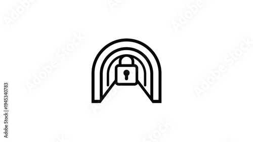 Glossy 3d vector illustration of a radio tower icon and wireless communication antenna symbol for a secure internet business web button design