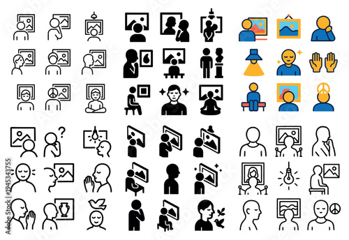 Gallery icons with portrait frame minimal