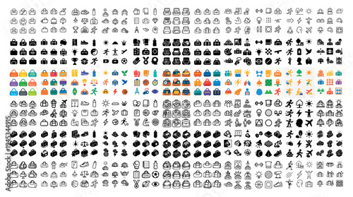 Interface icons with bag and gift mini