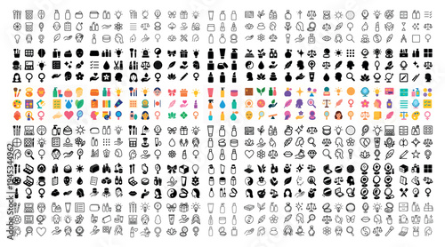 Celebration icons with gift ribbon balloon colorful