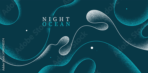 Curvy relaxing lines vector abstract background, creative concept of sea and ocean waves on a shore in the night, calming shapes of waves over the sand wallpaper.
