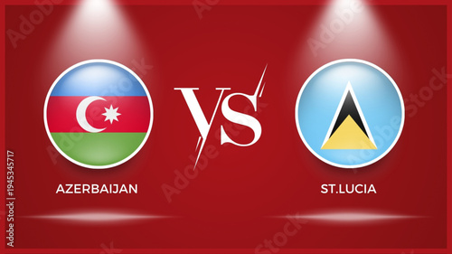 azerbaijan vs st.lucia flag use for uefa european play off world cup 2026 template banner design.