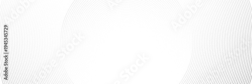 Radial halftone dots. Spotted and dotted stains gradient background. Concentric comic texture with fading effect. Black and white rough gritty wallpaper. Grunge monochrome geometric backdrop. Vector