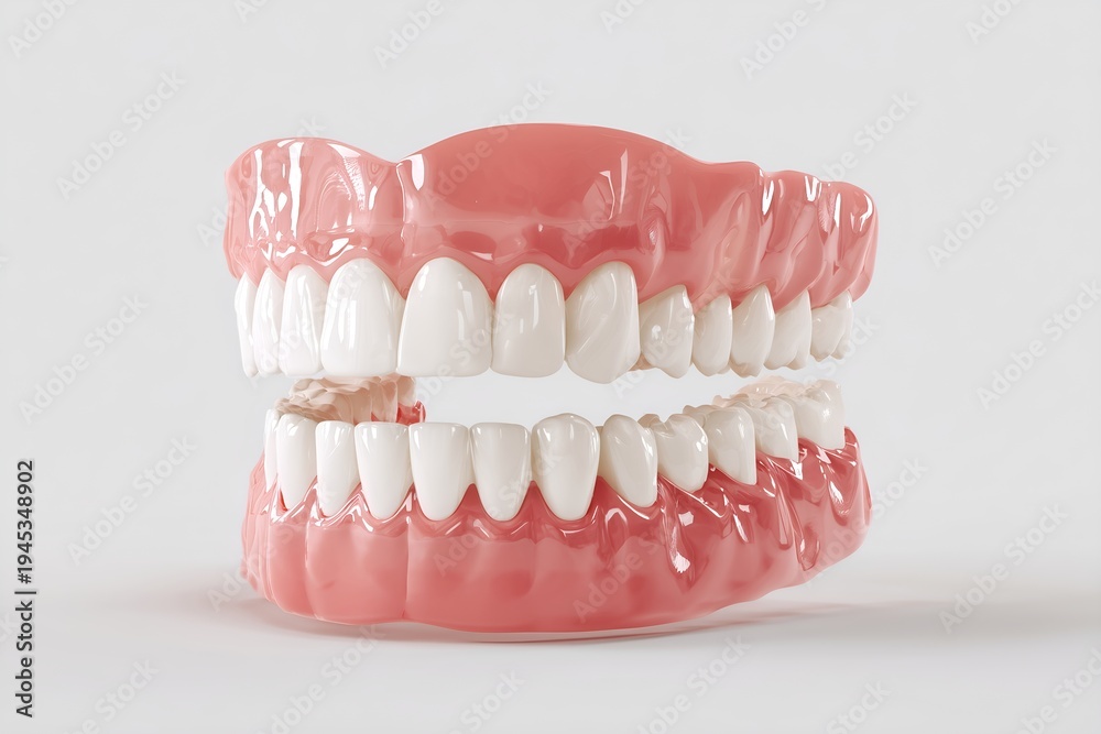 Obraz premium Realistic Dental Model Displaying Perfect Dentures