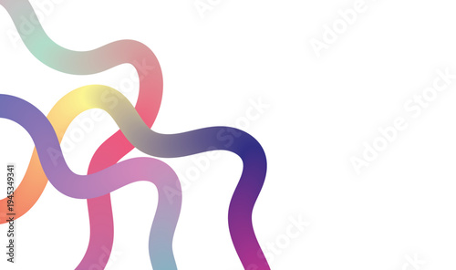 Vibrant Rainbow Ribbon Knots & Loops Abstract | Colorful Gradient Flowing Curves Background | Trendy  Playful Fluid Maximalist Backdrop