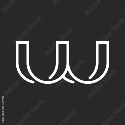 Monogram letter W logo design in modern linear style featuring interlocking thin lines.