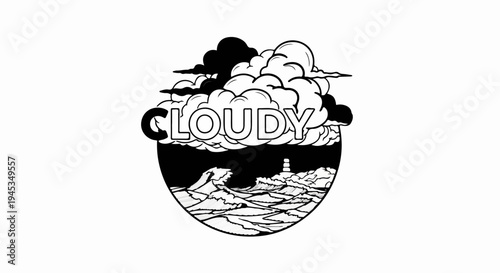 Stormy seas and dark clouds obscure a distant lighthouse beacon