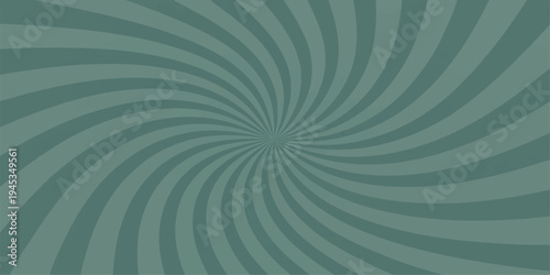 An artistic digital illustration featuring a vibrant green and blue abstract background with a swirling spiral design composed of curved waves, circular lines, and textured light patterns