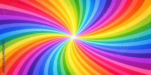 Abstract multicolor rainbow spectrum vector pattern featuring a bright glowing swirl design with blurred light effects and colorful stripes for a vibrant artistic wallpaper texture