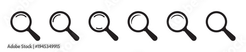 Magnifying Glass Search Icons Set for Find, Explore and Zoom Concept
