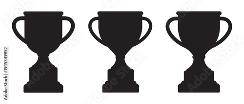 Trophy Cup Icon Set for Victory, Award, Achievement and Winner Recognition