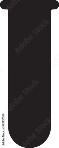 Test Tube icon in silhouette on white background.