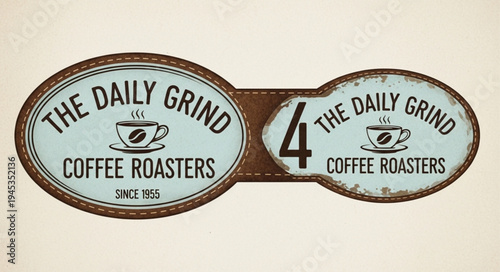 The Daily Grind Coffee Roasters Vintage Sign.