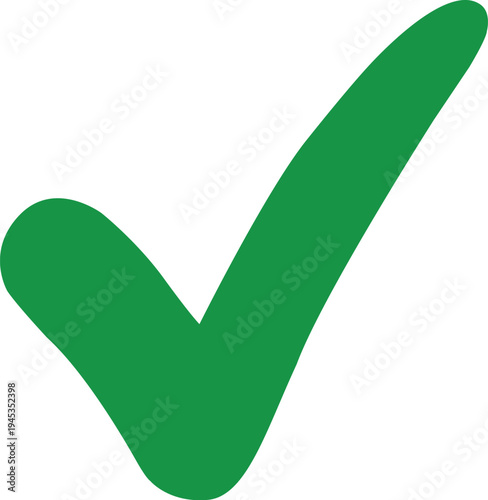 Green checkmark icon on white background