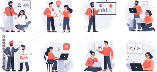 Colleagues collaborate on projects, analyze data, and brainstorm ideas