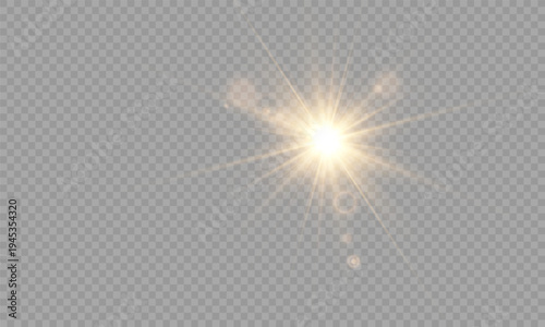 PNG transparent sunlight special lens flare light effect. Stock royalty free PNG image. PNG vector light effect
