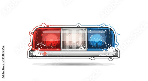 Emergency Light Bar, Red Blue White, Siren, Warning Light