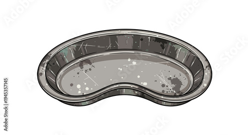 Medical kidney dish on white background