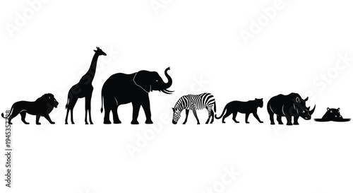 A giraffe and an elephant are shown in a dotted illustration vector silhouette