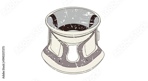 Modern neck brace, cervical collar for medical support, vintage effect