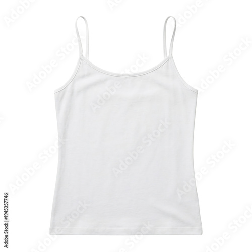 Εκτύπωση καμβά Basic white cotton camisole with thin straps
