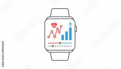 Smartwatch displaying health statistics and fitness tracking data