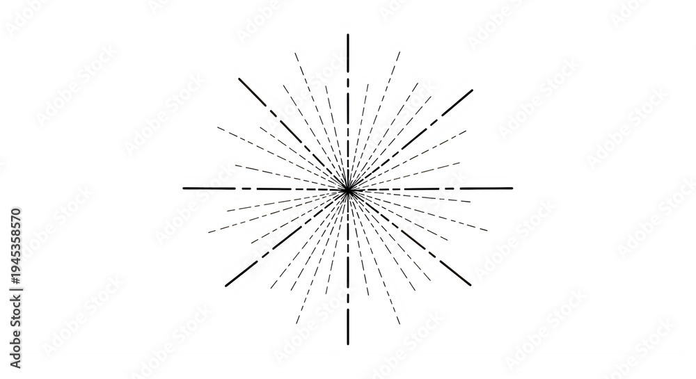 Fototapeta premium A starburst pattern with lines and dots