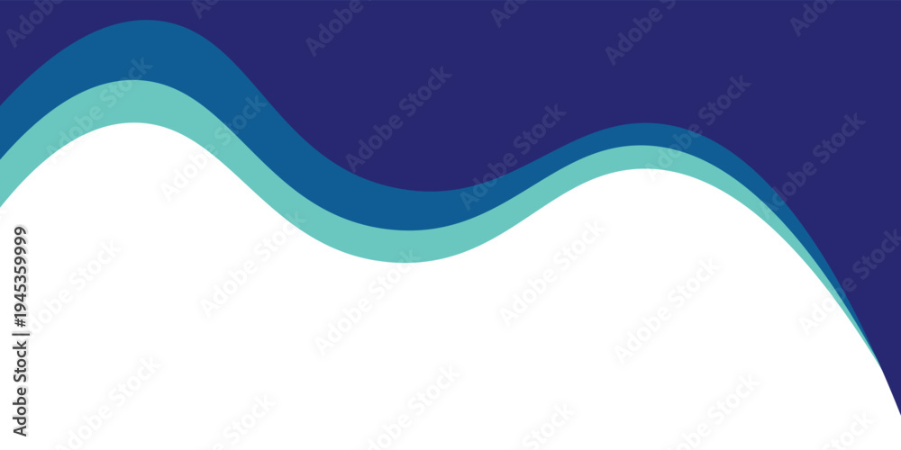 Obraz premium Minimalist abstract background featuring layered blue and turquoise wave shapes evoking ocean movement, calm energy, and modern graphic design suitable for web, branding, presentation,