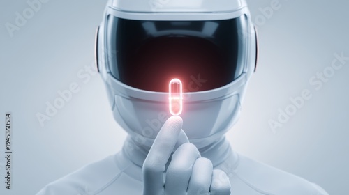 Wallpaper Mural Futuristic Healthcare Robot Holding Glowing Capsule Symbolizing Advanced Medical Technology and Innovation in Modern Medicine and Healthcare Solutions Torontodigital.ca