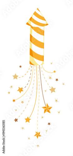 Firework with stars and sparklers