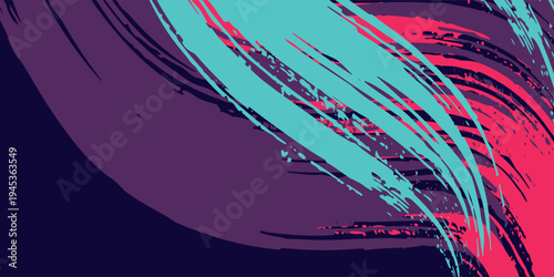 neon background brush game blue pink purple banner abstract paint stain vintage modern car wrap sticker, Modern.