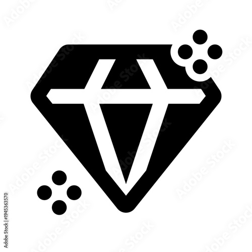Diamond Simple Glyph Icon. Single icon, glyph vector icon