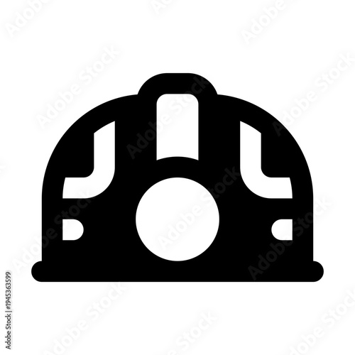 Helmet Simple Glyph Icon. Single icon, glyph vector icon