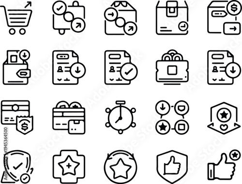 Refund Collection Silhouette Icon Set Money Refund Typography Silhouette Icon Pack