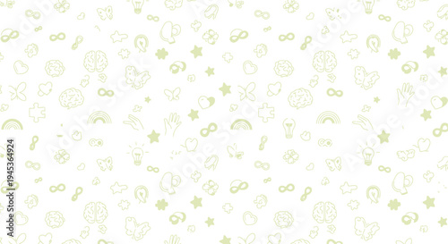 flat vector Seamless Doodle Pattern isolated on White Background vector background, vector illustration