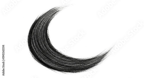 Wallpaper Mural Crescent shape of dark, textured strokes against a stark white backdrop Torontodigital.ca