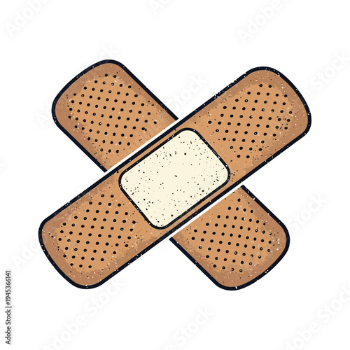 Crossed Bandages, Adhesive Plaster, First Aid, Medical Care, Wound Dressing