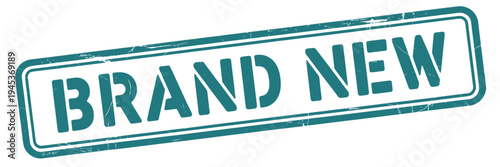 A teal stamp displays the words brand new in large bold lettering