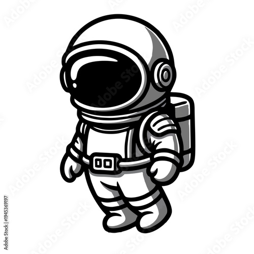 Exploring the cosmos one step at a time. This charming astronaut is ready for an adventure among the stars!