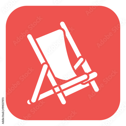 Deck Chair Vector Icon