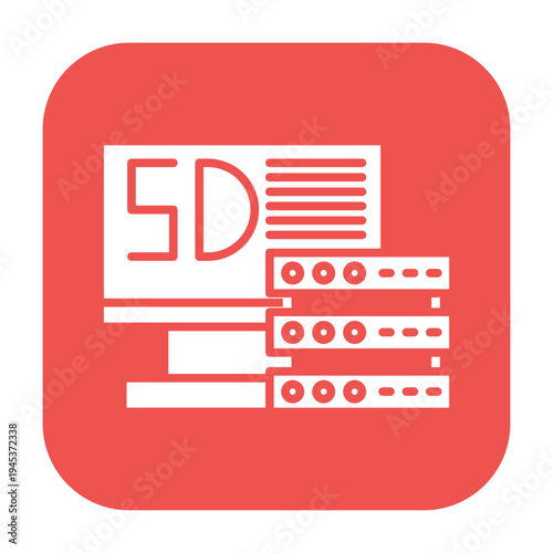 5D Data Storage Vector Icon