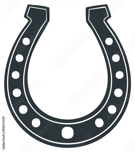 Silhouette of a horseshoe isolated on white background