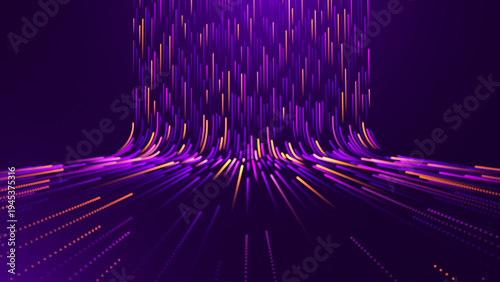 Abstract Data Visualization Featuring Fiber Optic-Like Lines Conveying High-Velocity Internet And AI Computational Speed In A Tech-Inspired Composition.