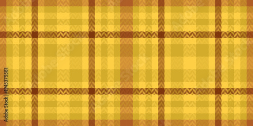 Softness texture pattern tartan, international vector seamless plaid. Subtle check textile background fabric in amber and yellow colors.