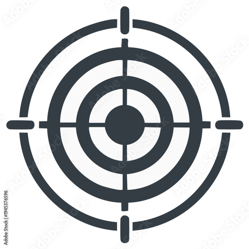 Dark Gray Target Reticle Icon for Aiming and Precision