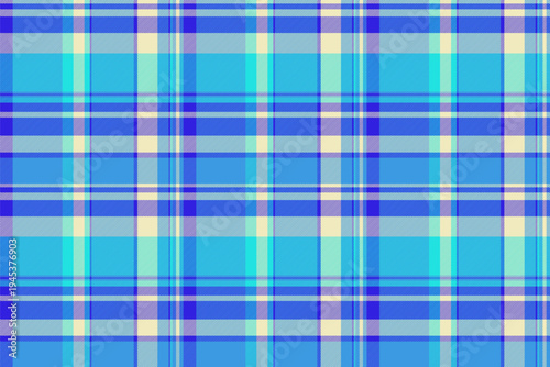 Back to school plaid tartan seamless, argyle check pattern textile. Identity background texture vector fabric in cyan and light colors.