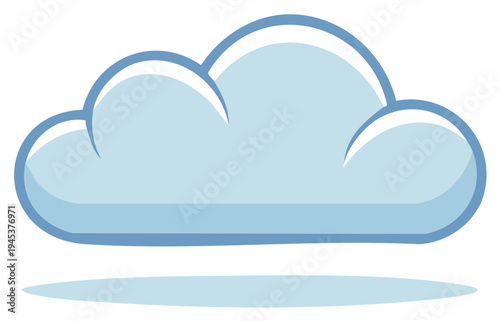 Stylized cartoon cloud illustration with a gentle shadow underneath