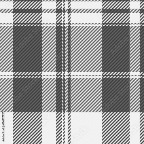 Patterned fabric texture textile, volume tartan check background. Handmade plaid seamless vector pattern in white and neutral colors.