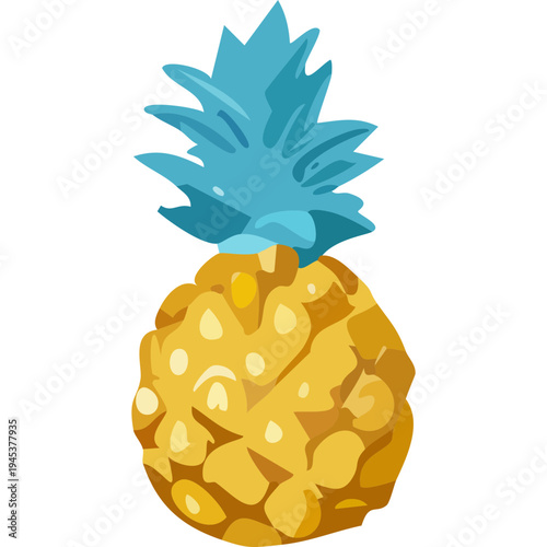 Fresh pineapple fruit isolated representing tropical nutrition healthy lifestyle and summer food concept
