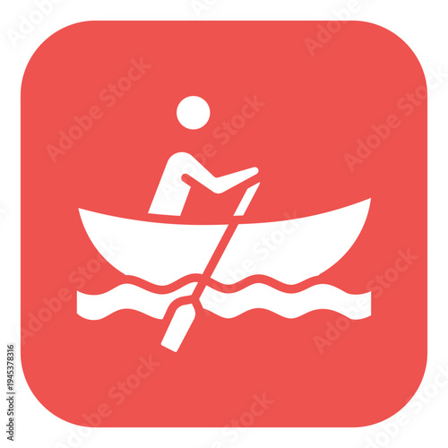 Rowing Boat Vector Icon